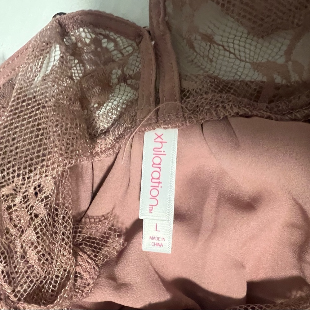 Lace mauve tank women’s size L - Picture 3 of 3
